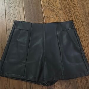Black Women's Leather Shorts